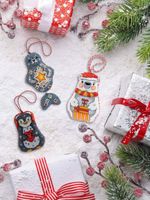 Набор для вышивания нитками Риолис, Новогодние игрушки Вам подарочек, 7х12 см