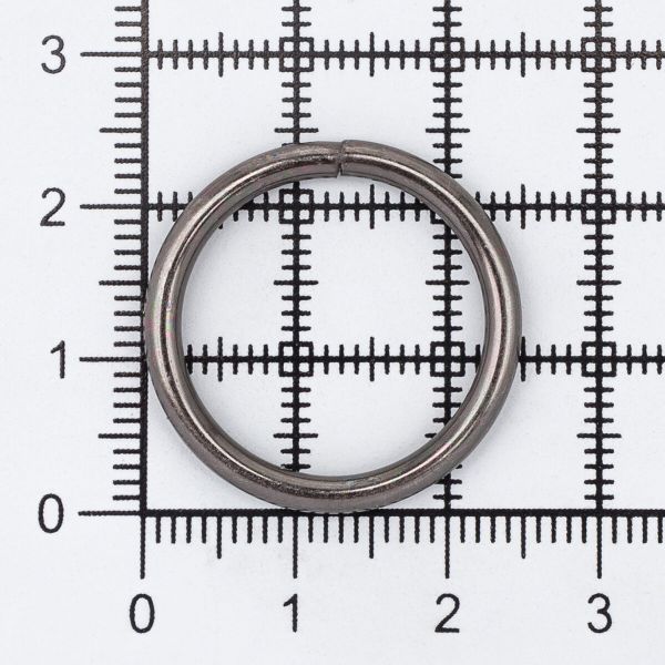 Кольцо разъемное металл in ⌀20 мм (25 мм внешн.), цв.чер.никель, 100 шт
