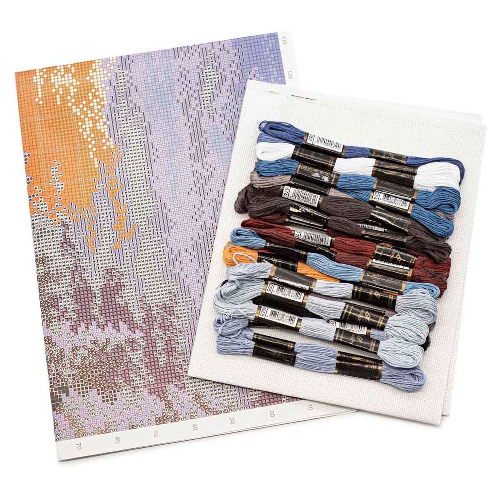 Набор для вышивания нитками Hobby&Pro, Зима, 33х21 см