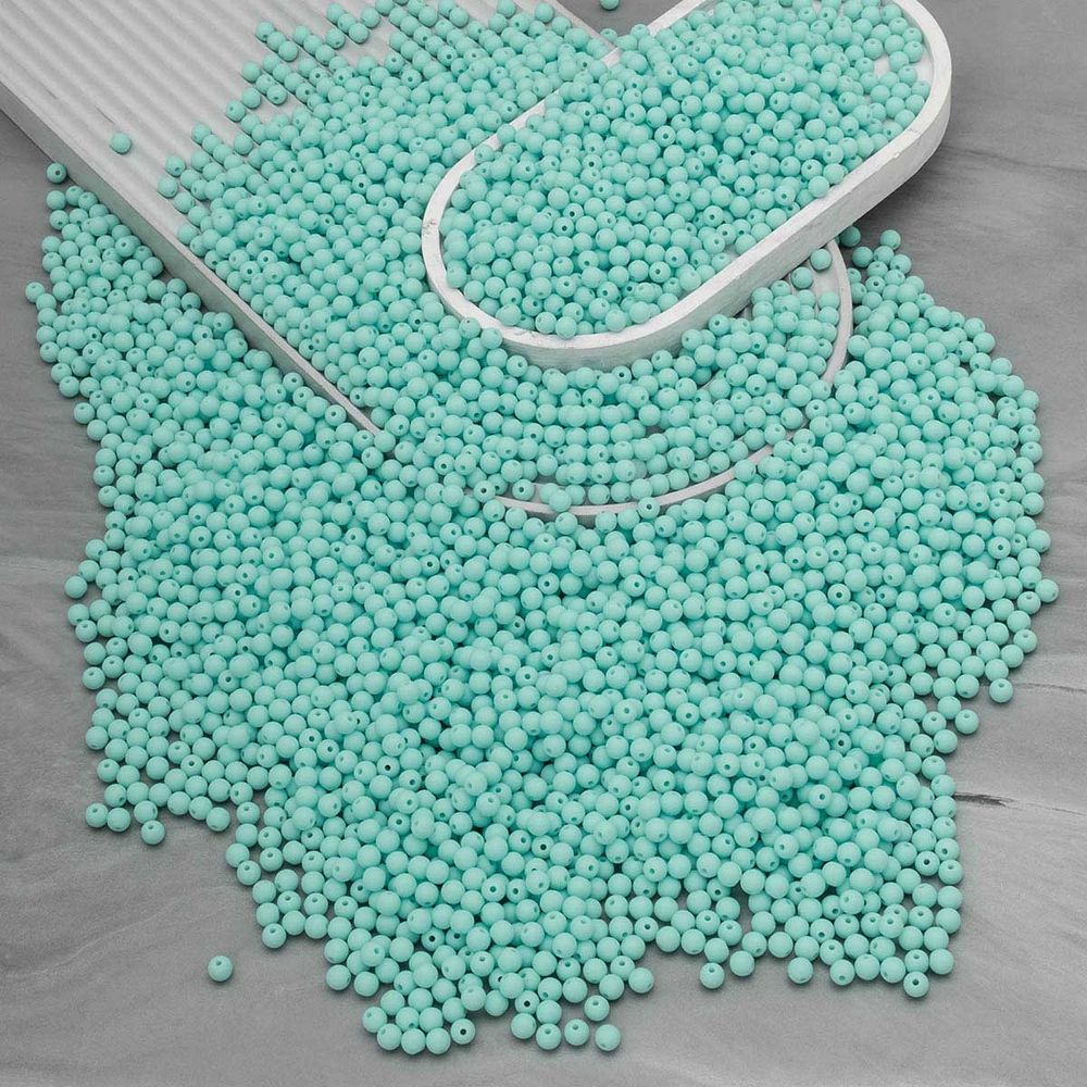 Бусины пластик ⌀6 мм, 500 г, матовые, круглые, A32 зеленый, 1AL139-1 , Astra&Craft