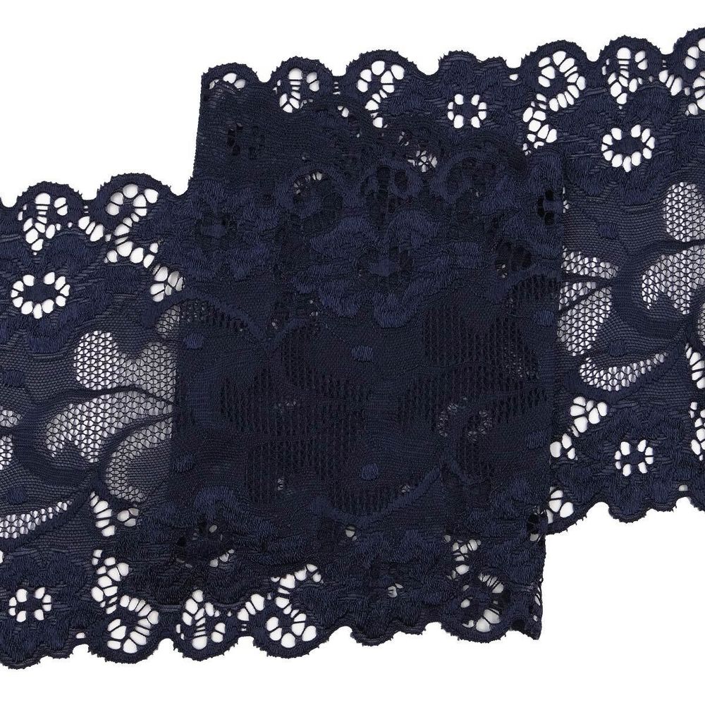 Кружево бельевое эластичное 150 мм / 13.72 м, цв. C147 т.синий