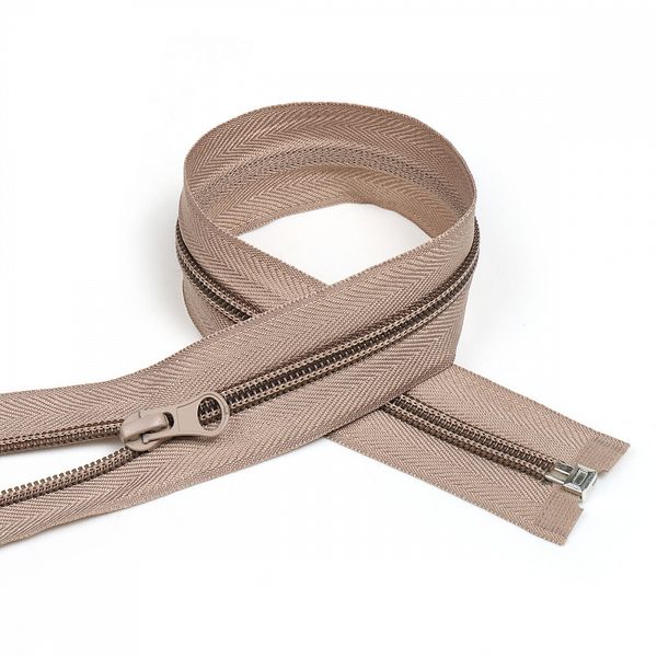Молния спираль (витая) Т5 (5 мм) 1 зам., разъем., 80 см, цв.S810 т.бежевый уп.10 шт