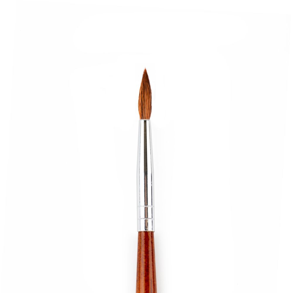 Кисть коза круглая 12 шт, длинная ручка, №02, Pentel ZBS5-02