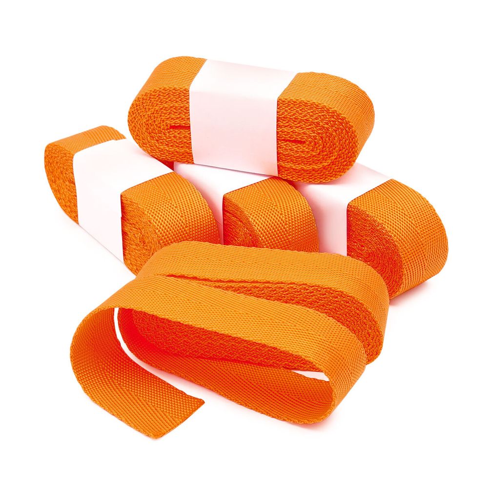 Стропа (ременная лента) 25 мм / 5х2.5 метра, толщ. 1.0 мм, [15.1 г/пог.м], 100% п/п, 4 оранжевый