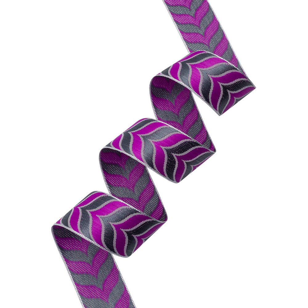 Лента (тесьма) жаккардовая 40.0 мм / 9 метров, Astra&Craft (серебро/35/45) SR1632