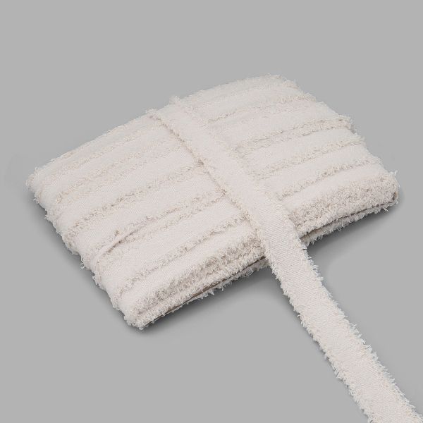 Тесьма отделочная твидовая 40 мм / 41.14 метра, молочный, 3Al286