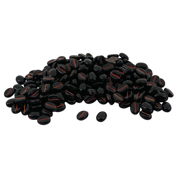Бусины пластик 10х5 мм, 50 г, кофейное зерно, 2 черное+медь, Astra&Craft, 7541
