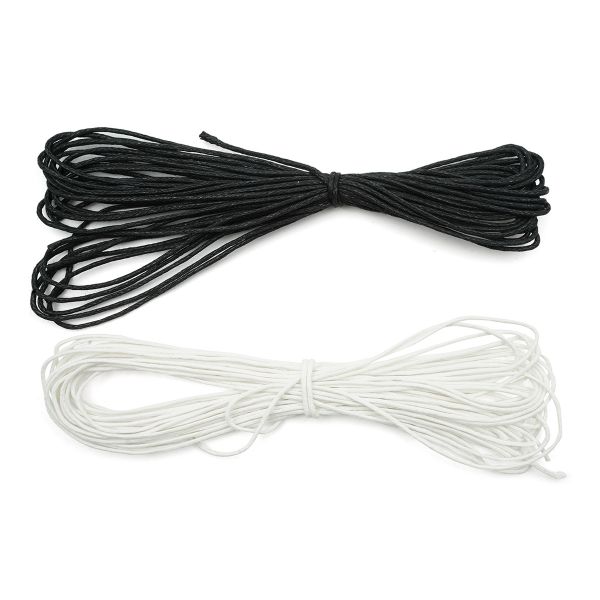 Шнур вощеный ⌀1.0 мм / 20х1 метр, Астра, черно-белый