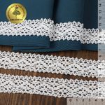 Кружево вязаное (тесьма) 25 мм, диз. 297, цв.02 белый, уп. 25 м, Kruzhevo