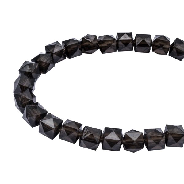 Бусины акрил ⌀10 мм, прозрач. в цвете, граненый куб, 500 г, Astra&Craft (671 серый)