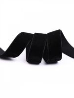 Лента бархатная (тесьма) 20.0 мм / 22.86±1 метров, арт.20VR03 нейлон цв.черный