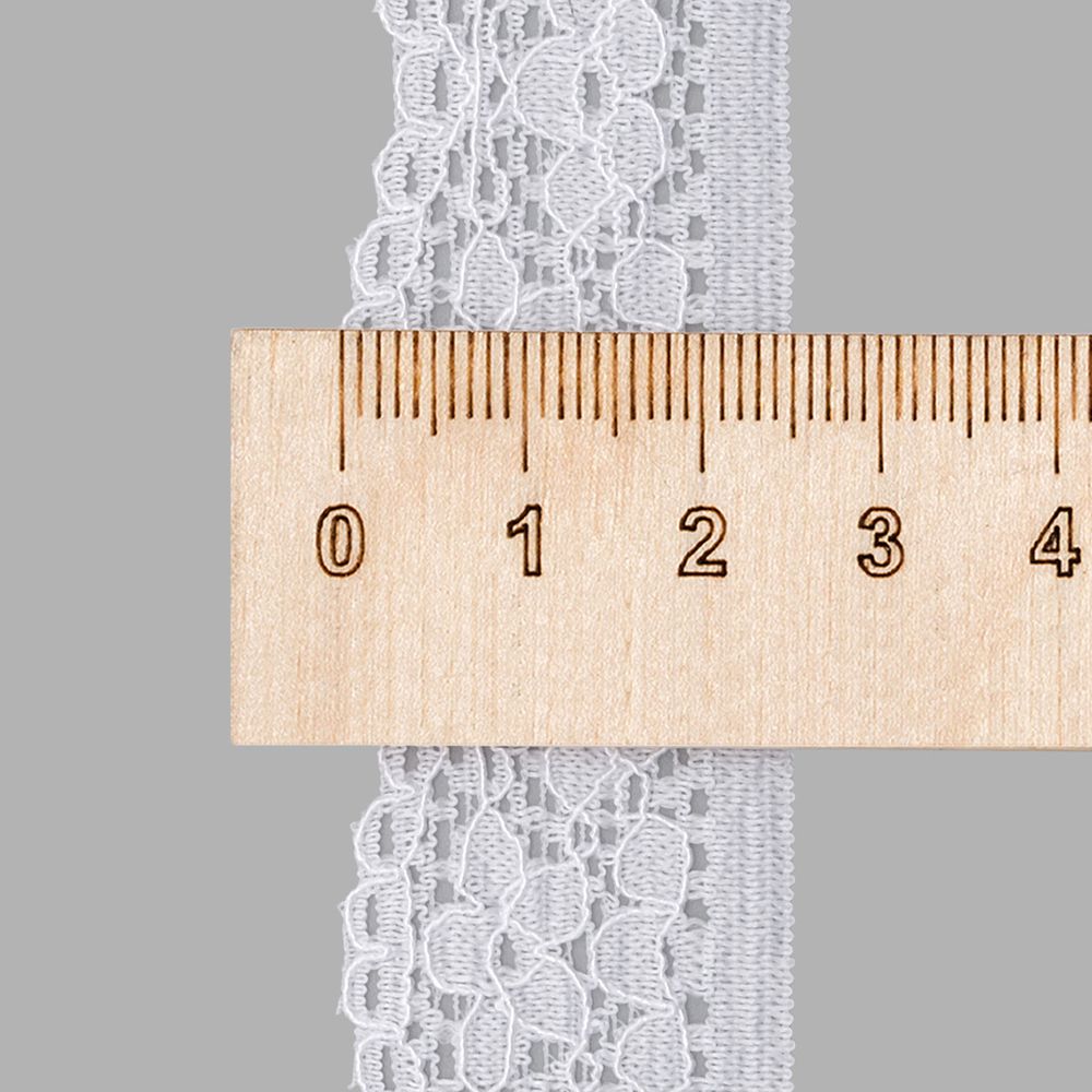 Кружево эластичное (стрейч) 25 мм / 50 метров, отбеленный, К009.025