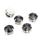 Хрустальные стразы в цапах круглой формы, черный 10 мм, 5 шт. Astra&Craft, РЦ018НН10