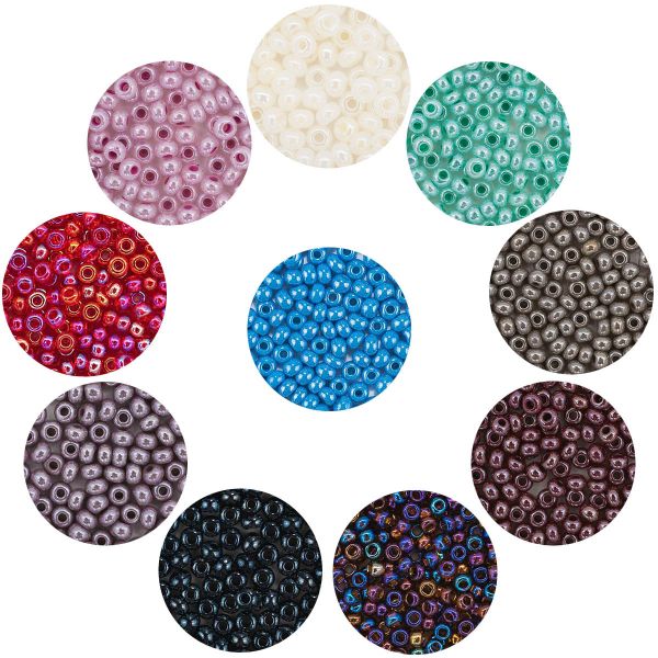 Набор бисера Preciosa 04, 10 цветов по 5 гр, № 10/0 (2.3 мм), диаметр 2,3 мм, 50 гр