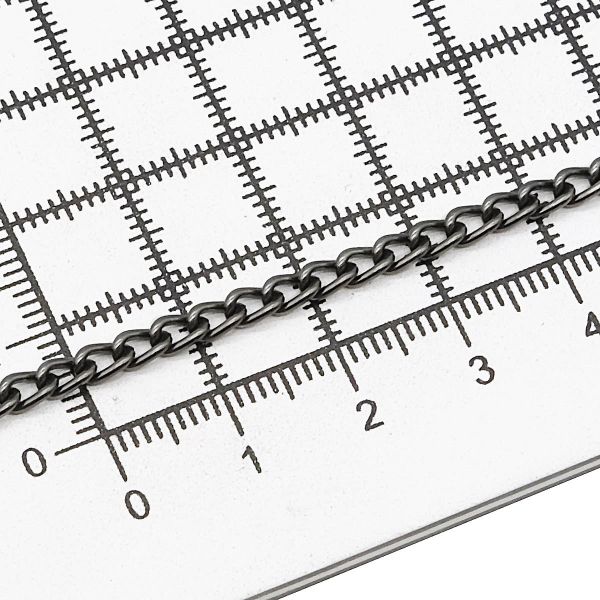 Цепь алюминиевая 5,0х3,6 мм, 10 м, чер.никель