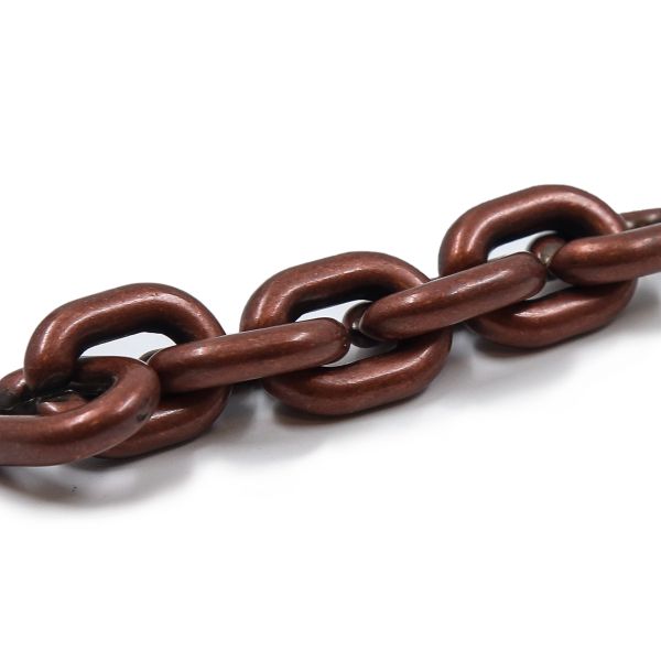 Цепь пластик 10 см, размер звена 24х17 мм, медь