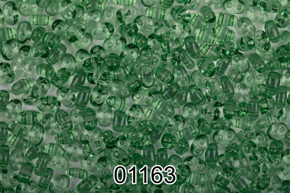 Бисер Preciosa Twin 3 2.5х5 мм, 500 г, 01163 (T48) т.зеленый, 321-96001