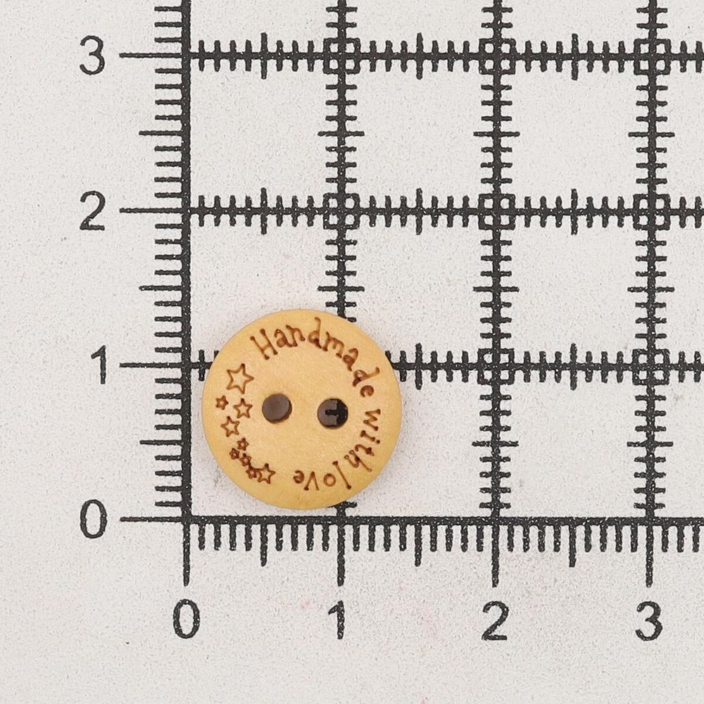 Пуговицы на 2 прокола Handmade 20L (12,5мм), дерево (Yellow (желтый)), W21, 36 шт