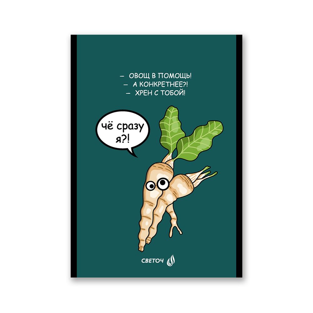 Блокнот на скобе, A5 48 л. 12 шт клетка, Живу не тужу 01739, Б262 Светоч