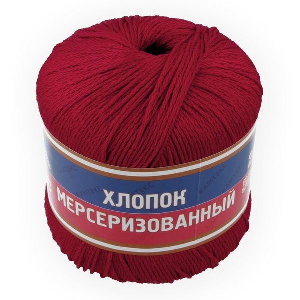 Пряжа Камтекс Хлопок мерсеризованный / уп.10 мот. по 50 г, 200 м, цв.046 красный