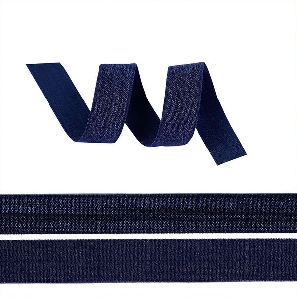 Резинка бельевая (окантовочная) блестящая 15.0 мм / 50 метров, 061 т.синий