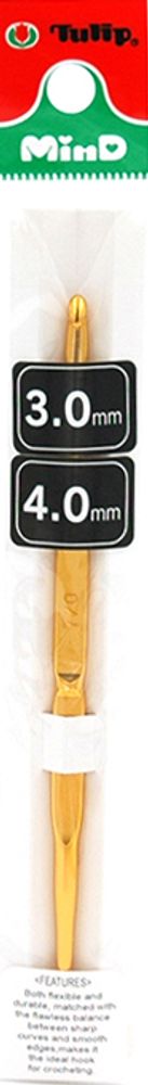 Крючок для вязания двухсторонний Tulip MinD 3-4мм, TA-0016e /TOS/