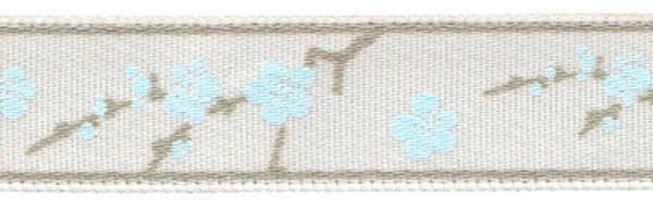 Лента атласная с рисунком 12.0 мм / 22.8±1 метра, F10/001 Цветы/белый, Gamma ALP-122