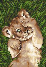 Картина по номерам Фрея, Милый львёнок, 30х20 см