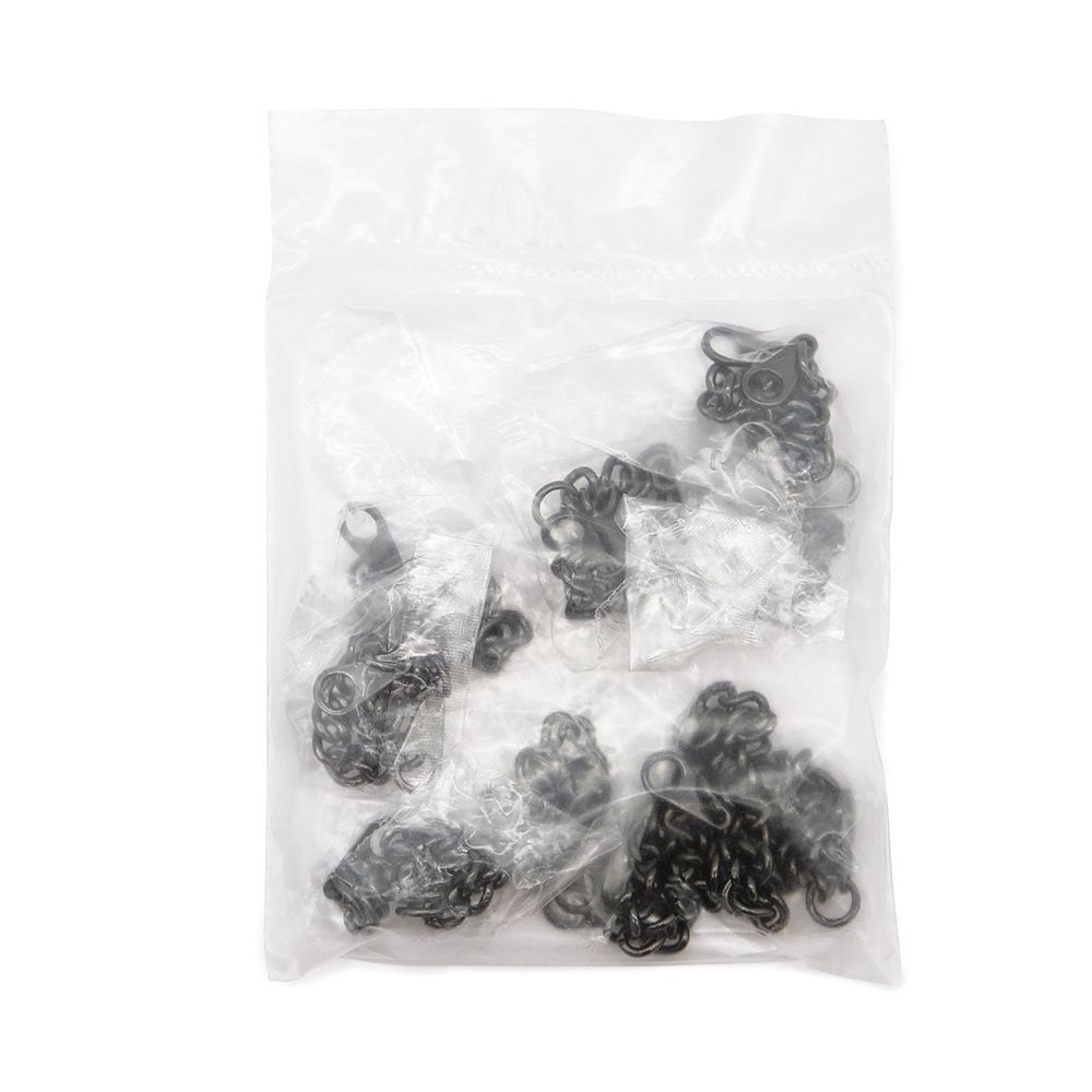 Вешалка-цепочка для одежды 100х5 мм, чер.никель, 10 шт