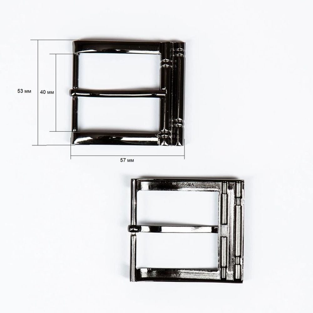Пряжка ременная металл 40 мм мет. чер.никель, 4 шт, BIG