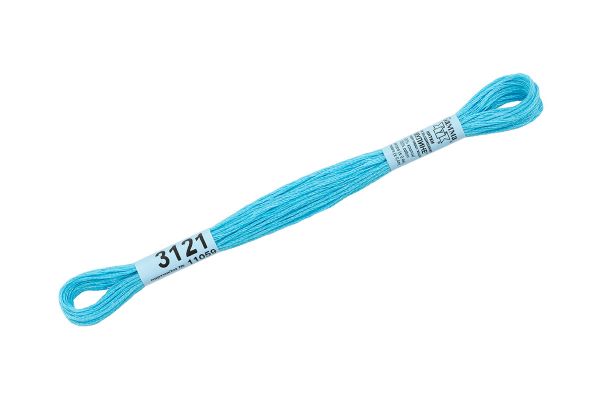 Мулине Gamma 100% хлопок, цв.3121 голубой, 24 мотка по 8 метров