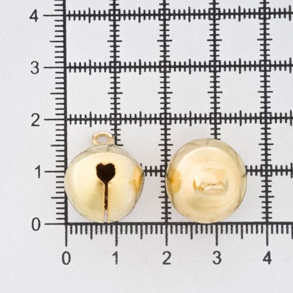 Бубенчики круглые 16 мм, золотой, 10 шт, 2AR239