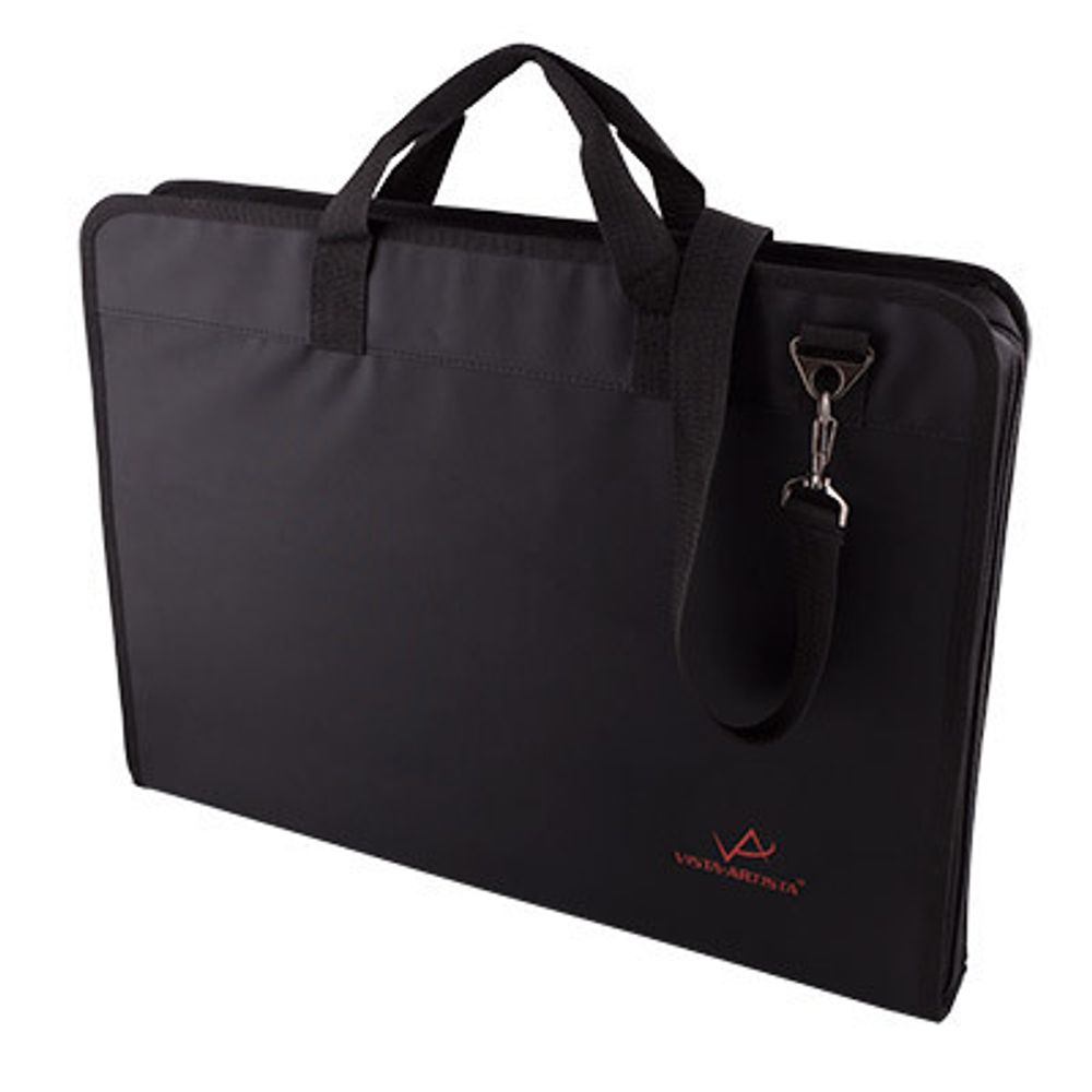 Папка на молнии А2 77х58х6 см, 100% нейлон, широкая/ черный SHH-02, Vista-Artista