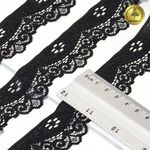Кружево эластичное (стрейч) 30 мм / 5 метра, TBY.8029, цв.02 черный, Kruzhevo