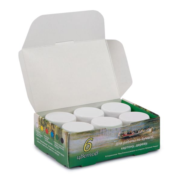 Краска гуашь художественно-оформительская Виват Санкт-Петербург! 6 цв. 120 мл, К2417, Аква-колор