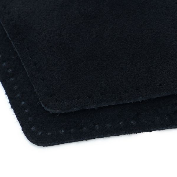 Заплатки пришивные из замши, ромб 8х11,2см с перфорацией, 2 шт, 100% кожа, 20 черный, 59125