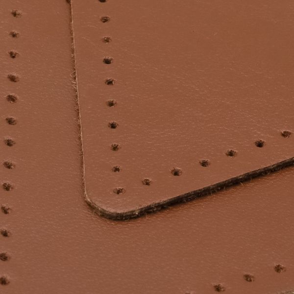 Заплатки пришивные из кожи, треугольник равносторонний 8см с перфорацией, 2 шт, 100% кожа, 02 светло-коричневый, 9126