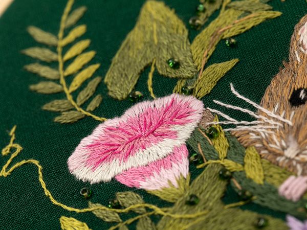 Набор для вышивания нитками Panna, Живая картина Мышонок в горошке, 18х18 см