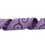 Лента (тесьма) жаккардовая 50.0 мм, / 25 метров, Орнамент для северных народов, рис 9605 белый/фиолетовый/сиреневый, Gamma С3775