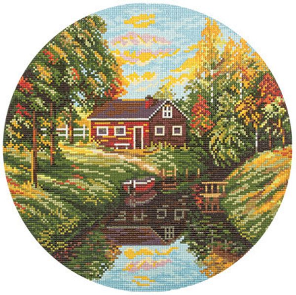 Алмазная (кристальная) мозаика Фрея, Осенний полдень, 34,5х34,5 см