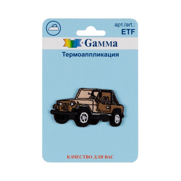 Термоаппликация №01, 1 шт, 01-011 Машина 5.3х2.9 см, Gamma ETF