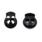 Фиксатор (зажим) для шнура металл 2 отв., 20.5х15.6 мм, ⌀3.5 мм, металл, G.Black (черный глянец), MFR12, 10 шт