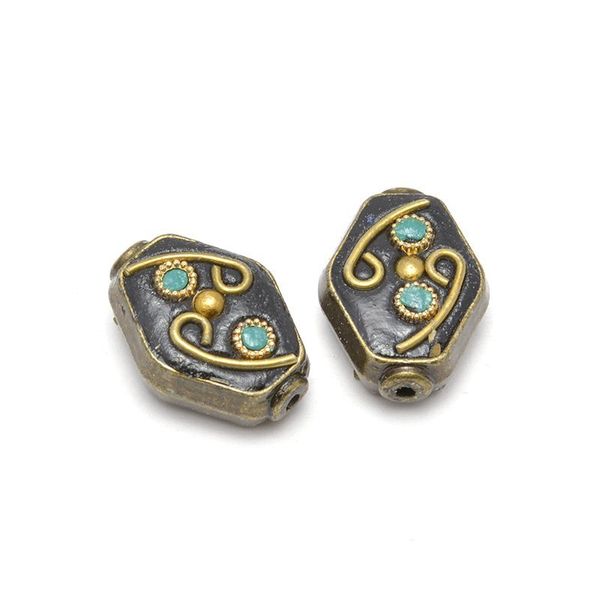 Бусины этника 20х15 мм, in ⌀2 мм, цв. 2 черный, 2 шт, Tesoro