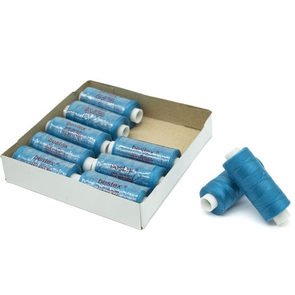 Нитки швейные бытовые Bestex 40/2, 365 м (400 ярд) / 10 кат., 365 лазурно-серый