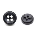 Пуговицы 4 прокола 17L (10,5мм), пластик (Blk-02 черный), 72 шт, CN 2801