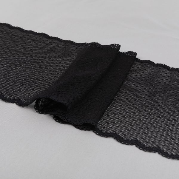 Кружево бельевое эластичное 210 мм / 3±0.2 метра, Турция, черный, Blitz