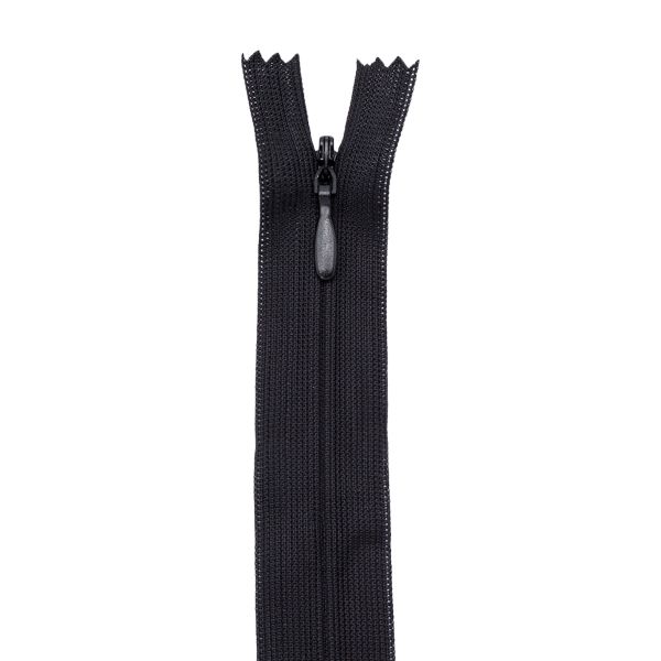 Молния потайная (скрытая) Т3 (3 мм) 1 зам., н/раз., 20 см, черный, 31200 / 20, 10 шт