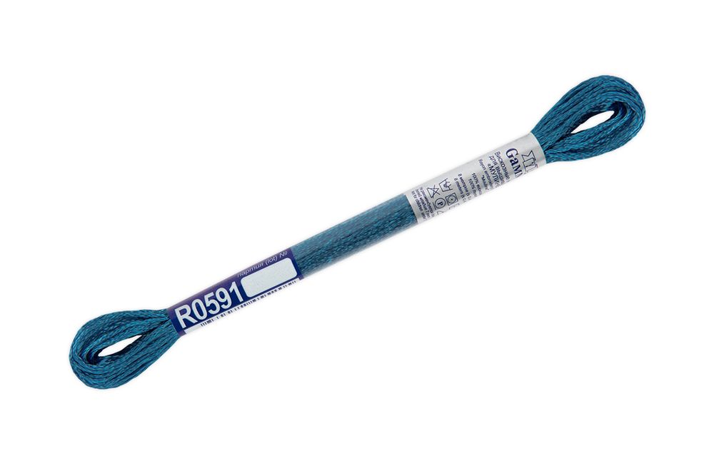 Мулине Gamma вискоза 100%, цв.R0591 синий, 12 мотков по 8 метров