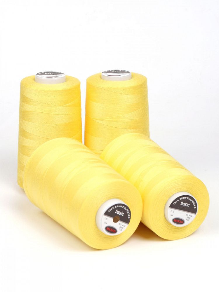 Нитки швейные Max 40/2, 4570 м (5000 ярд), 124 желтый / 4 бобины