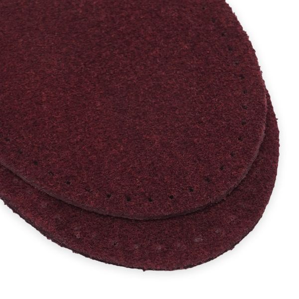 Заплатки пришивные из замши, овал 6х8,2см с перфорацией, 2 шт, 100% кожа, 31 бордовый, 59114